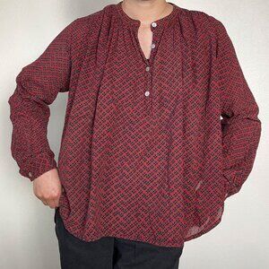 Rustic Red, Geo-Organic Vintage Blouse by Matta NY